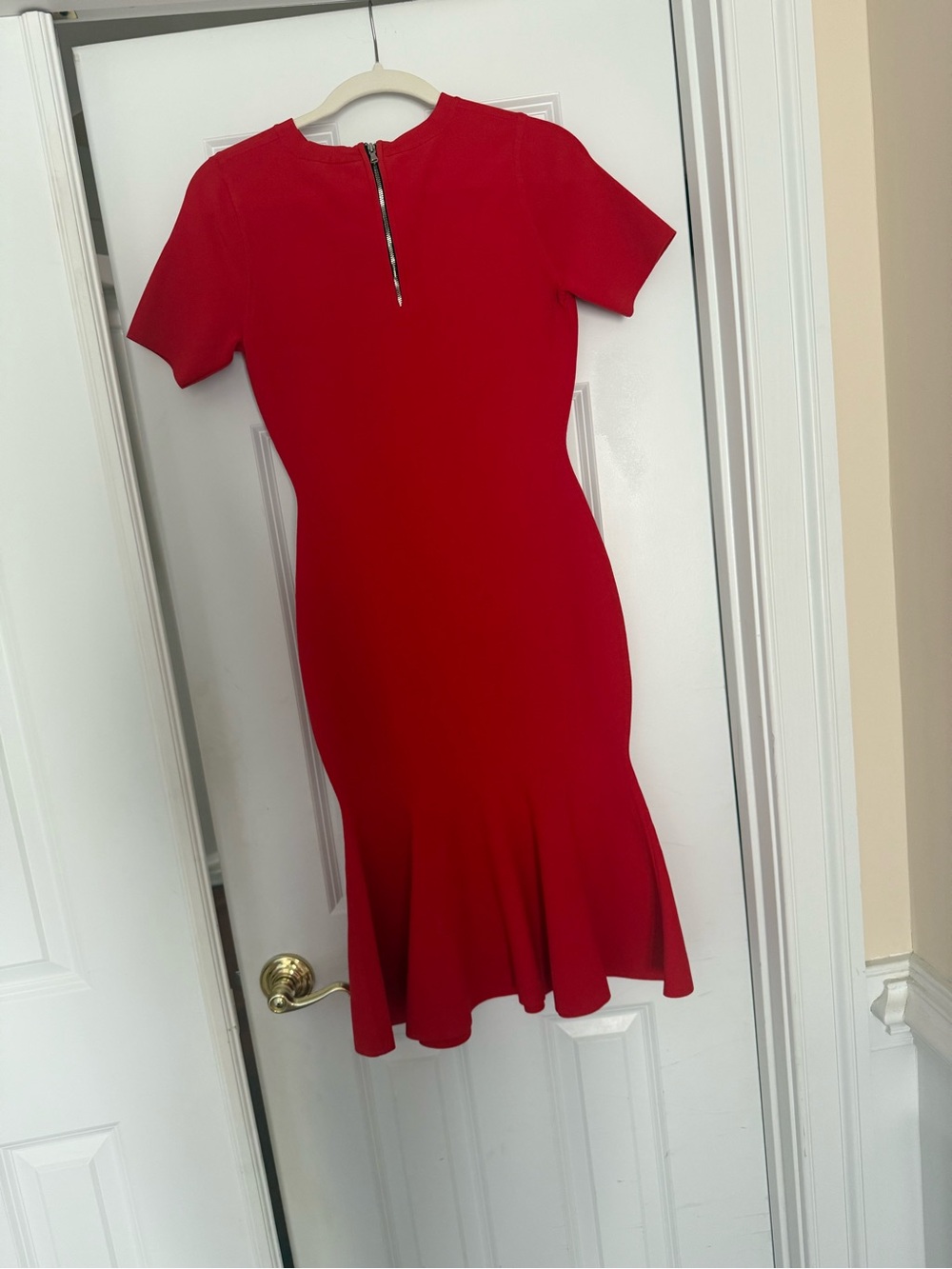 Milly Red Mermaid Hem Fitted Dress - Picture 7 of 7